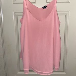 Light pink flowy spaghetti strap tank top: Torrid, size 2